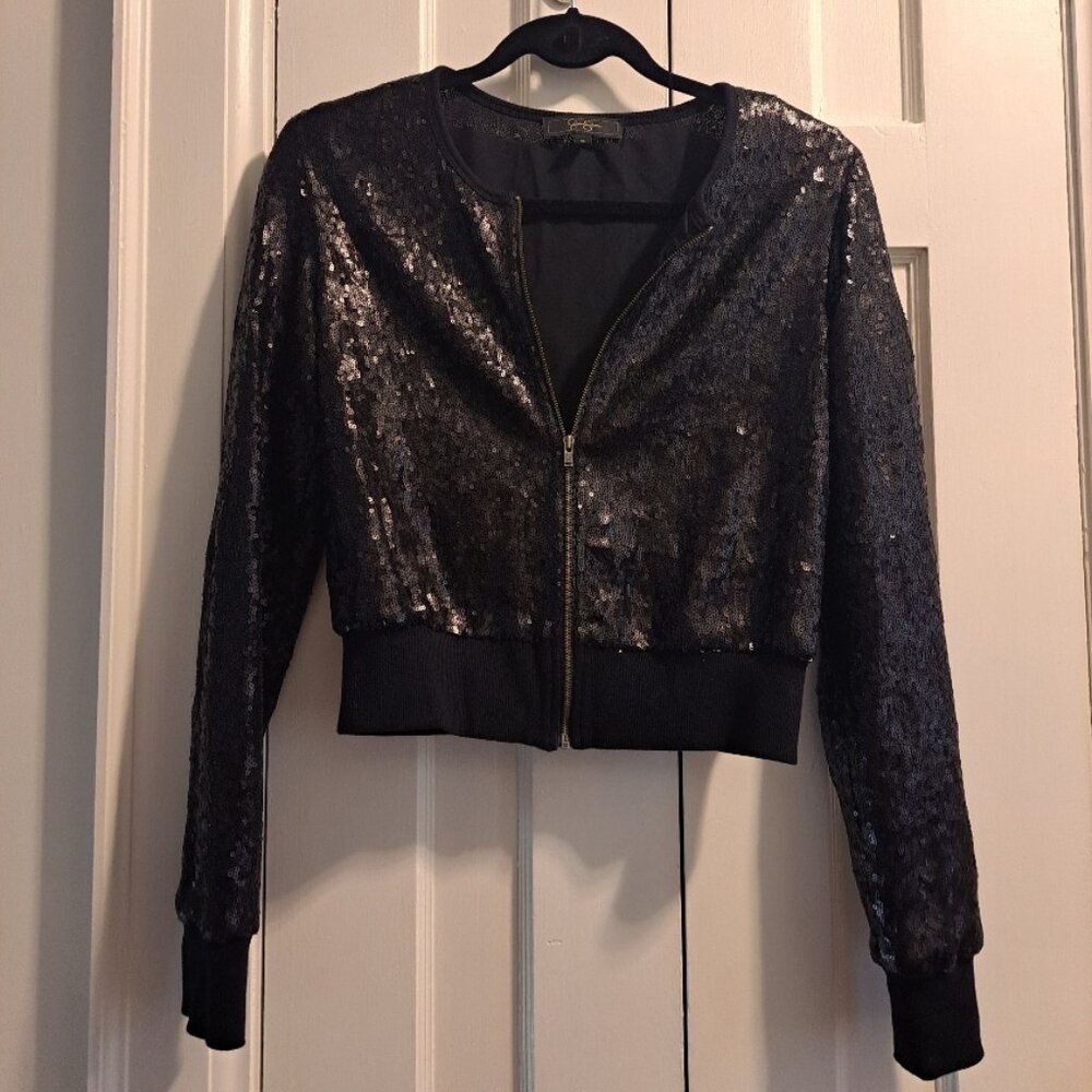 Jessica Simpson Sequin Bomber Jacket